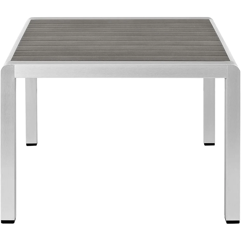 Weather Resistant Aluminum Outdoor Coffee Table Patio Poolside Modern Easy Clean Contemporary Design Relaxation Entertainment 4