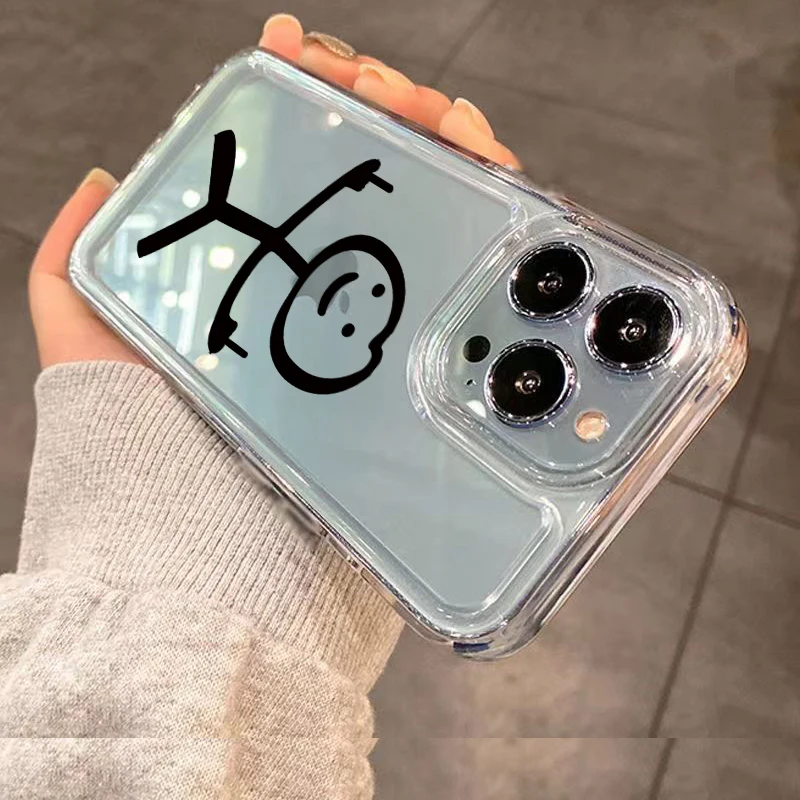 Soft Clear Phone Case with Cute Matchman Design