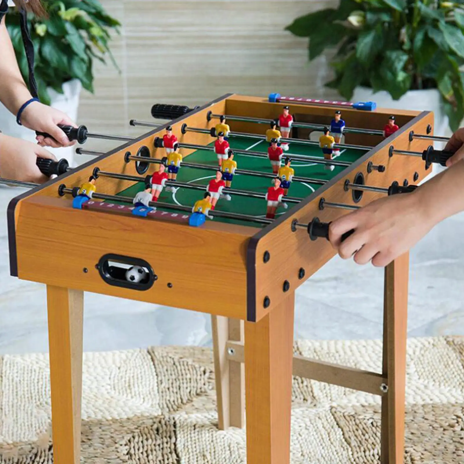 Wooden Foosball Table with Ball Tabletop Football Soccer Game for Outdoor