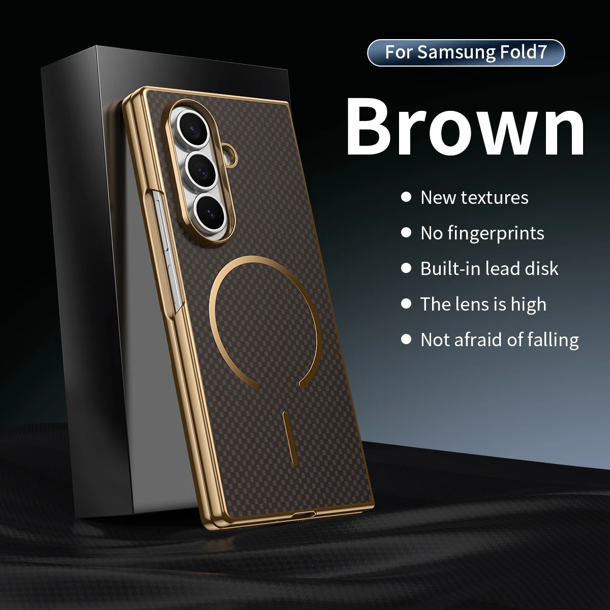 Enhanced Plating Kavlar Magnetic Phone Case with Wireless Charging and Tempered Glass