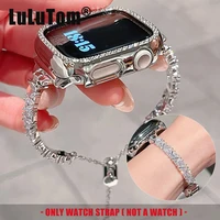 Bracelet de luxe en diamant Zircon pour Apple Watch série 11 10 9 8 7 6 SE UItra iWatch 49/46/45/44/42/41/40/38mm, Bracelet en métal 1