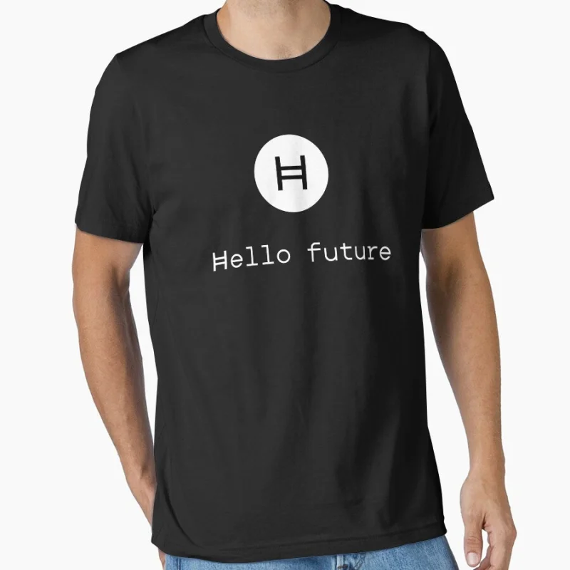Hedera Hashgraph, Hello Future, HBar Token Crypto, HBAR Coin, Crypto Geschenk T-Shirt für Männer große Größe Erwachsene Tops S-6XL