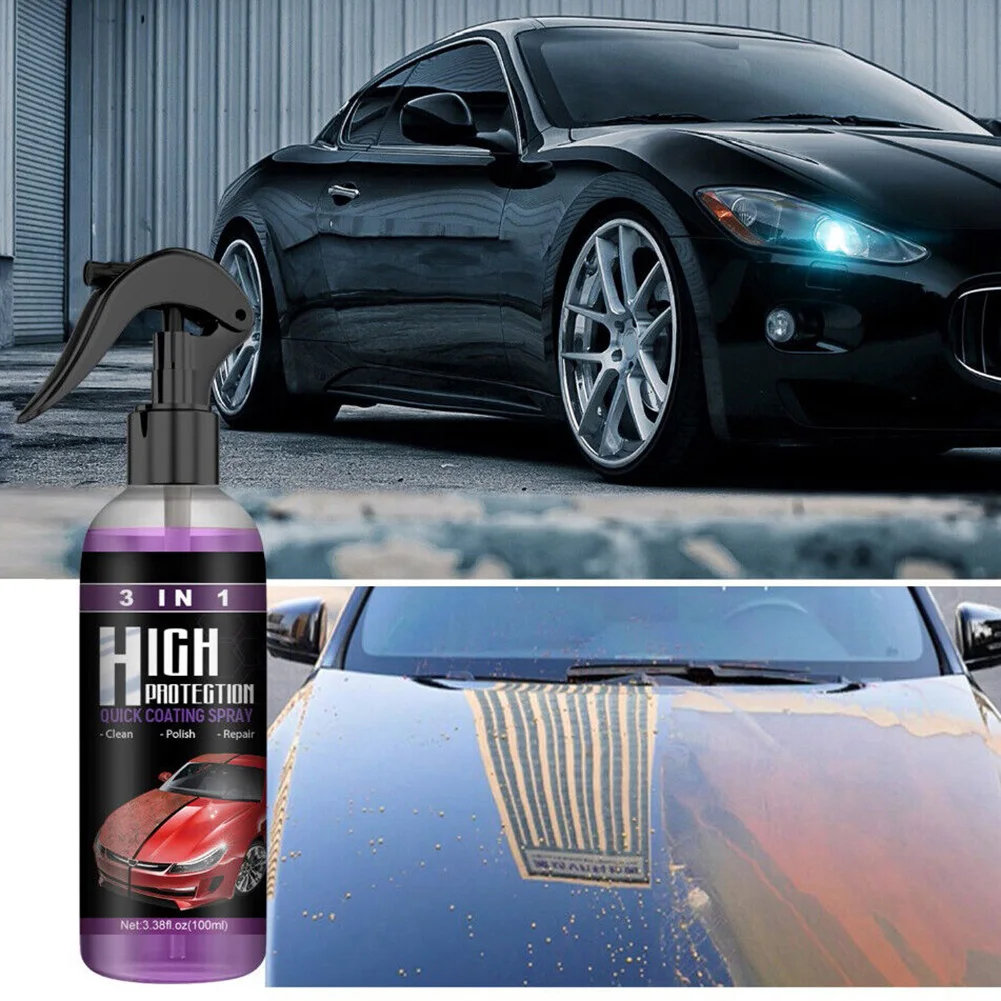 Rayhong 100ml 3 In 1 High Protection Quick Car Coating Spray Automatic Hand Paint Color Changing Cleaning Spray