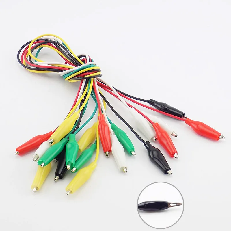 Alligator Clips Wire Double-ended Crocodile Clips Test Jumper Electrical DIY 1/5/10 Pcs