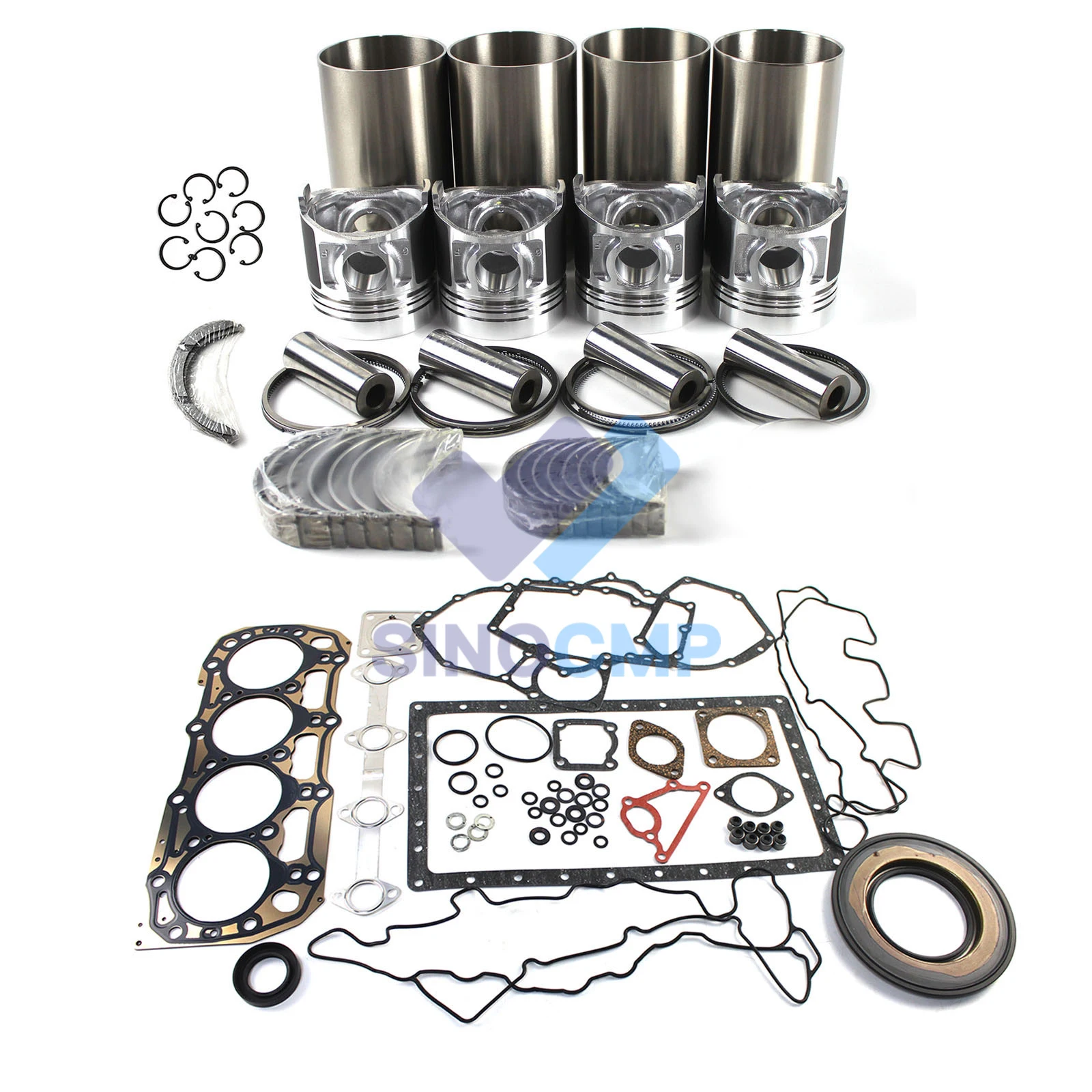 3024C 3024T 3024CT C2.2T Engine Overhaul Rebuild Kit for Track Loader RC-60 STD Intake & Exhaust Valve Full Overhaul Gasket Kit for yanmar s4d106 s4d106e 4tnv106 piston ring engine gasket ring overhaul rebuild kit