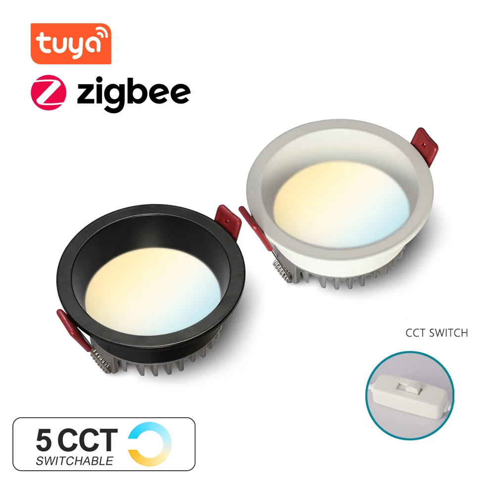 Tuya Zigbee DALI 5CCT Switchable Recessed Led Ceiling Lights 110V 220V 5W 9W 12W Spotlight led downlight recessed ceiling spotlight ceiling lamps