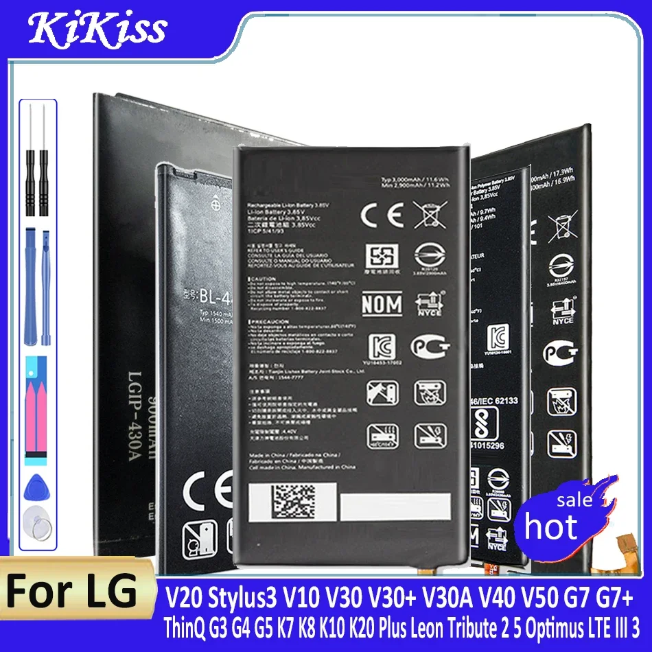 Batteria Per Lg V20 Stylus3, V10, V30, V30 +, V30A, V40, V50, G7, G7 +, Thinq, G3, G4, G5, K7, K8, K10, K20 Plus, Tribute 2, 5