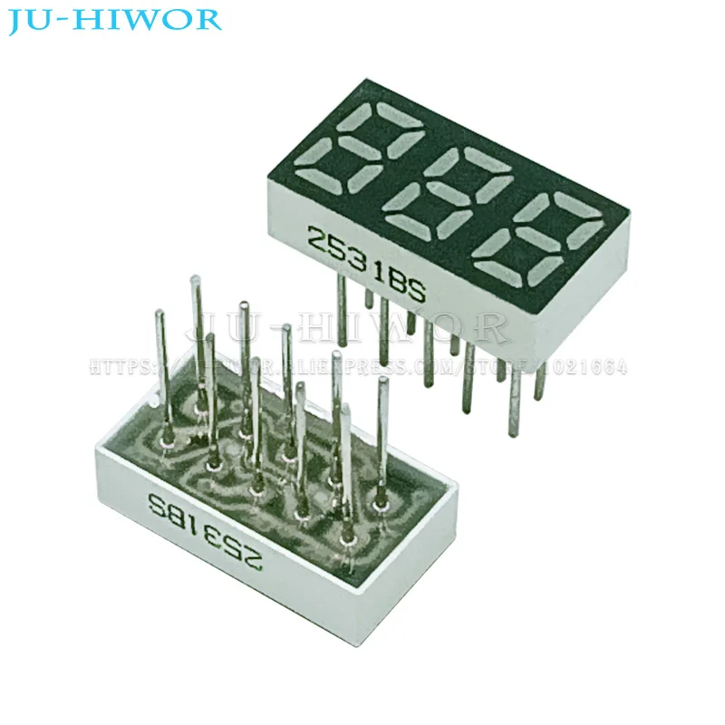 0.25 Inch 10Pins 2531AS 2531BS 3 Digits Bits 7 Segment Red LED Digital Display Digitron Common Anode Cathode C-C C-A 10pcs led digital tube display