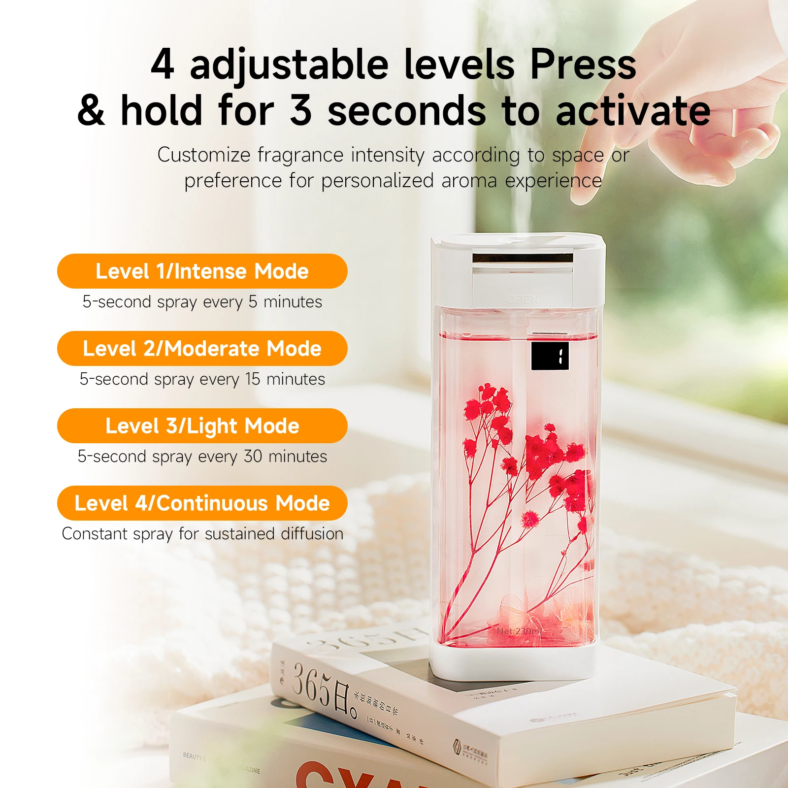 230ml Smart Aroma Diffuser, Auto Air Freshener with Refills