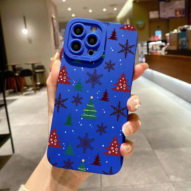 Festive Christmas Tree Graphic Shockproof Phone Case with Bumper Protection