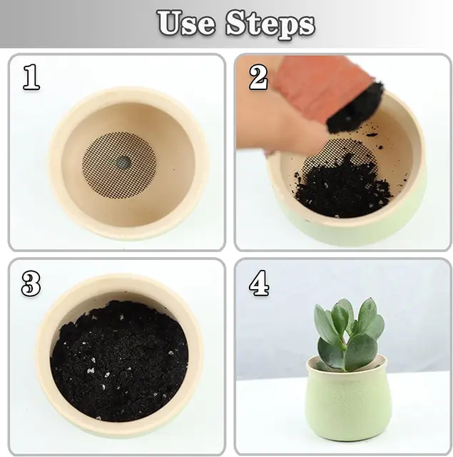 100Pcs Flower Pot Hole Mesh Pad Round Drainage Holes Screens Mat Prevent Soil Loss For Garden Plant Bonsai Bottom Grid Gasket 4