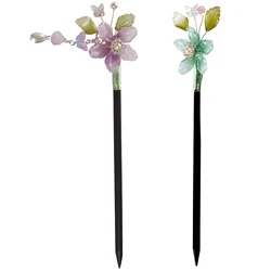 Chinese Hanfu Wooden Hairpin Flower Beads Decorative Chopstick Handmade Hair Accessories for Christmas Birthday Gifts FZ01-20