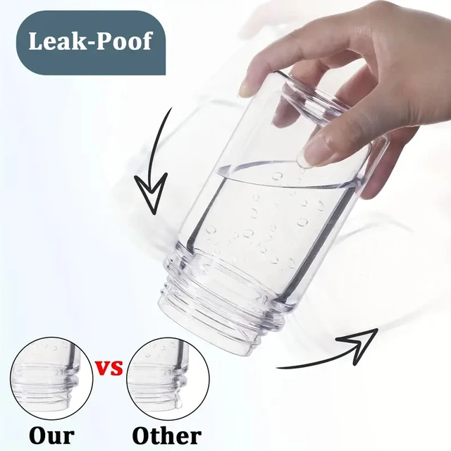 4PCS Reusable Double Layer Plastic Water Bottles With Lid And Straw 10Oz DIY Snowball Cup with Pre Drilled Hole Drinkware Cups 3