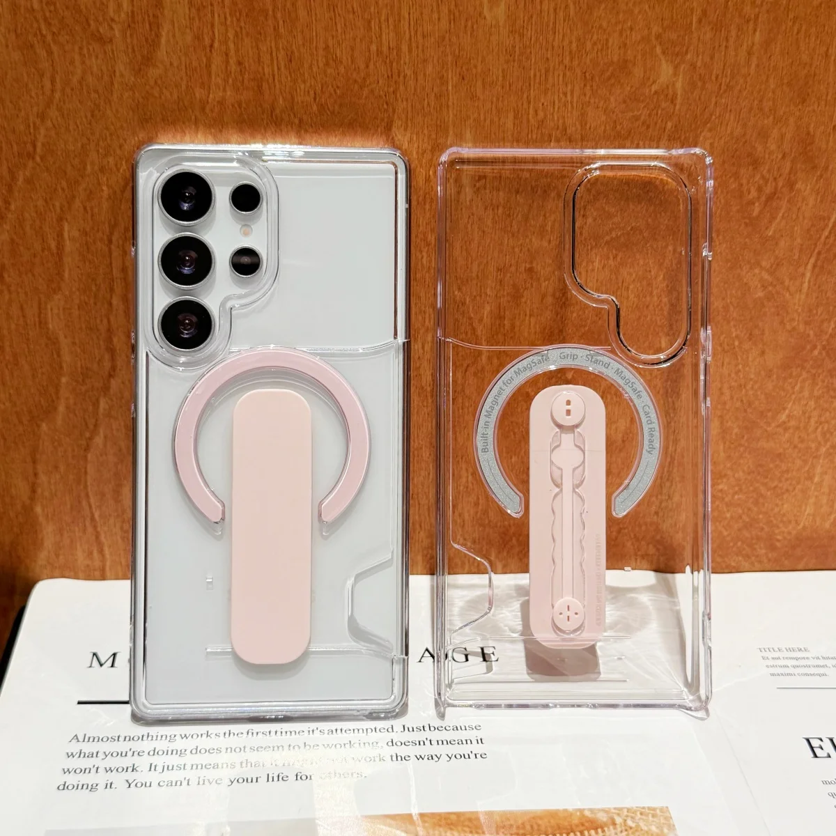 Premium Clear PC Card Holder with Magsafe Magnetic Support - Luxury Non-Slip Phone Case Cover