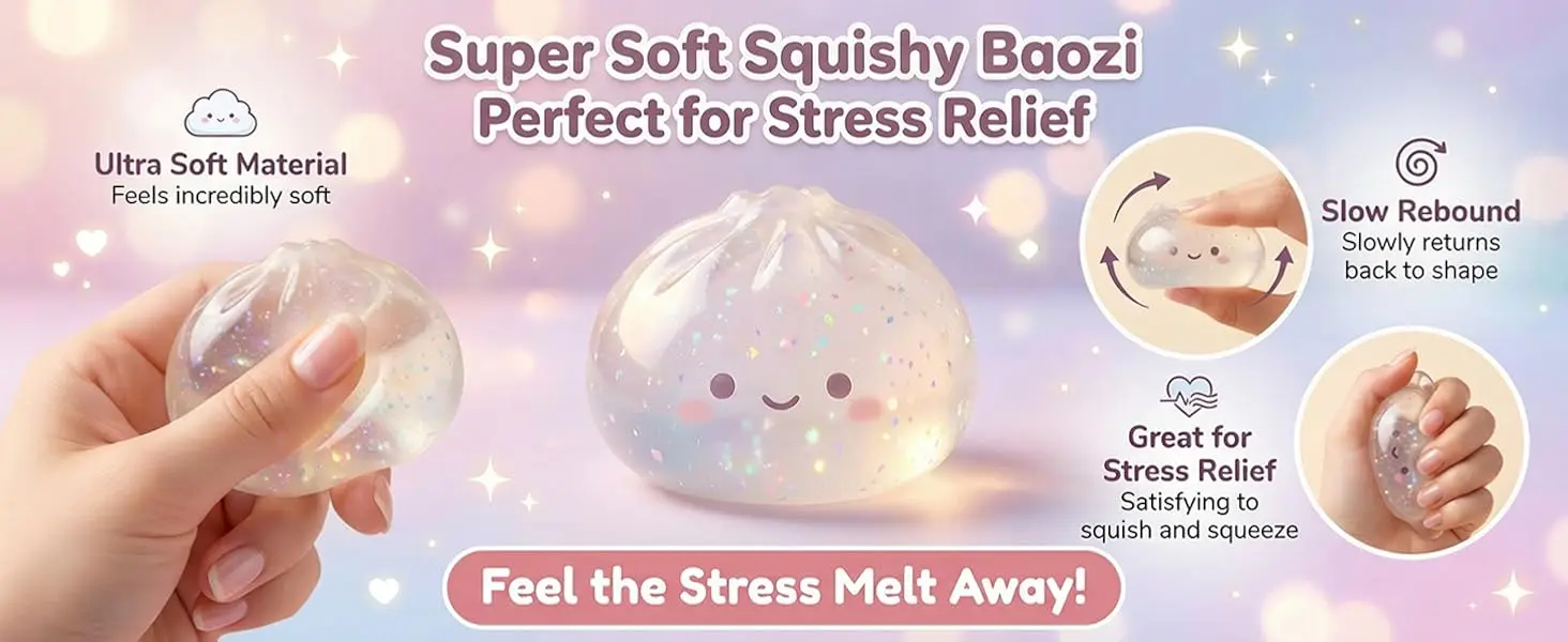 Dumpling Squishy- Glitter Dumplings,Dumpling Squishys Glitter