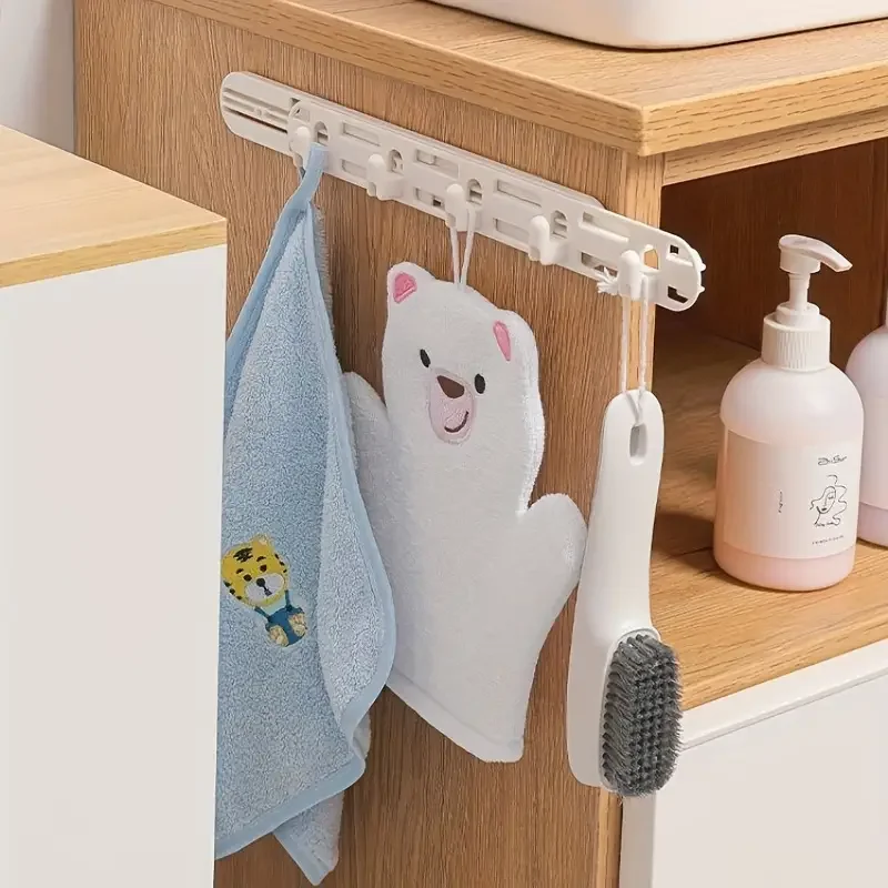 Wall-Mounted Storage Hook wall mount hooks No Drill Telescopic for Bathroom Kitchen Organization of Home Accessories