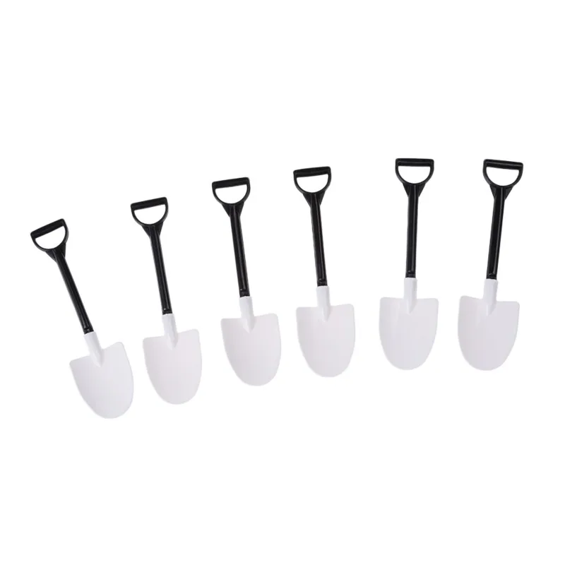 Plastic Disposable Mini Shovel Spoon 50pcs/pack Potted Ice Cream Cake Spoon Kids Dessert Tea Coffee Spoons Party Supplies plastic disposable spoon