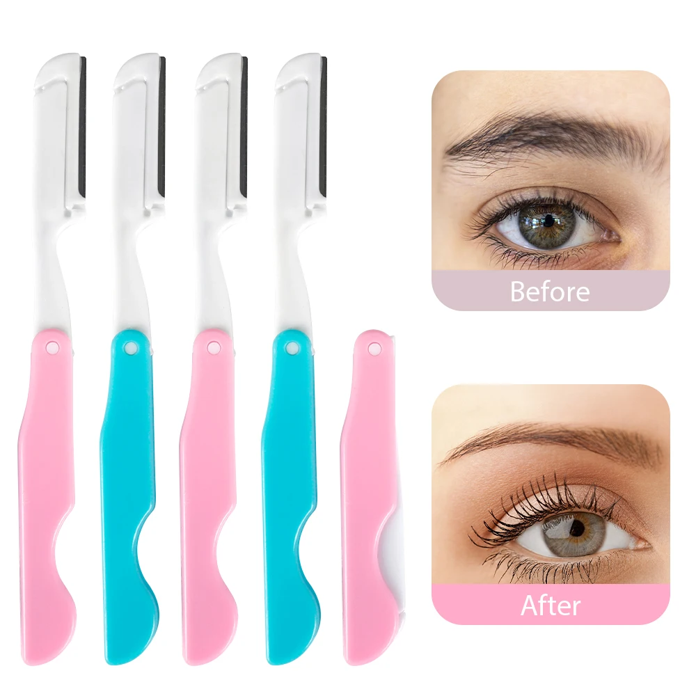 1-10 PCS Folding Eyebrow Knife Safe Folding Ladies Face Shaver Eye Brow Trimmer Blade Women Makeup Tools Face Razor Easy To Use