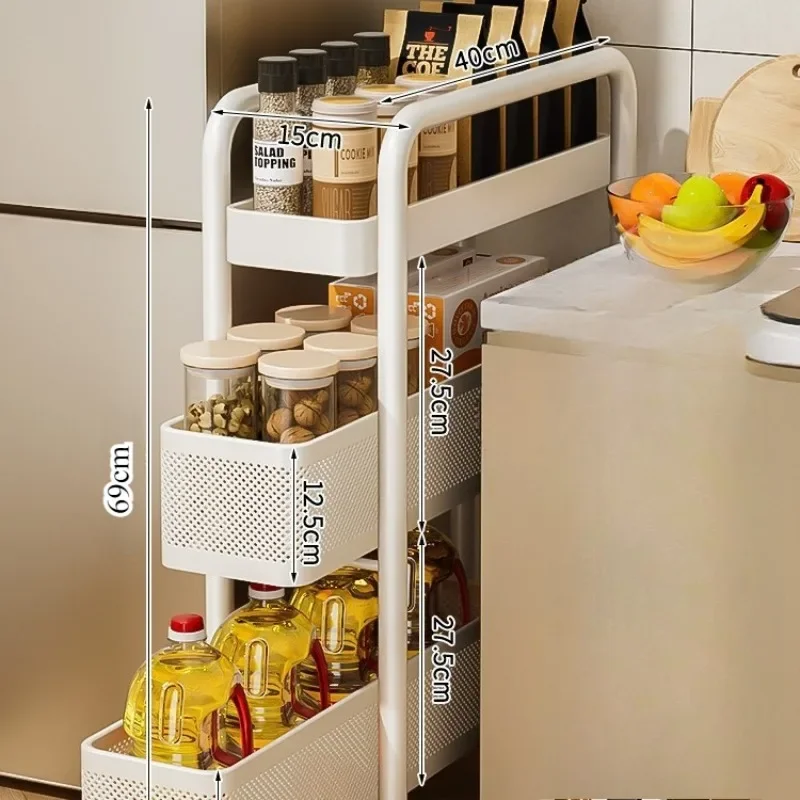 المطبخ متعددة الوظائف عربة التخزين سلة الخضار الحم...