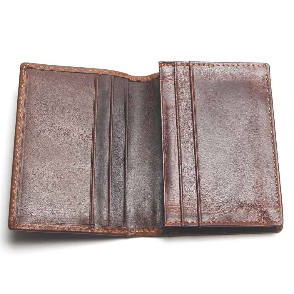 RFID Blocking Genuine Leather Short Wallet Men Purse Bank Card Holder Chain Mini Money Bags Special Gift For Vintage Vallet