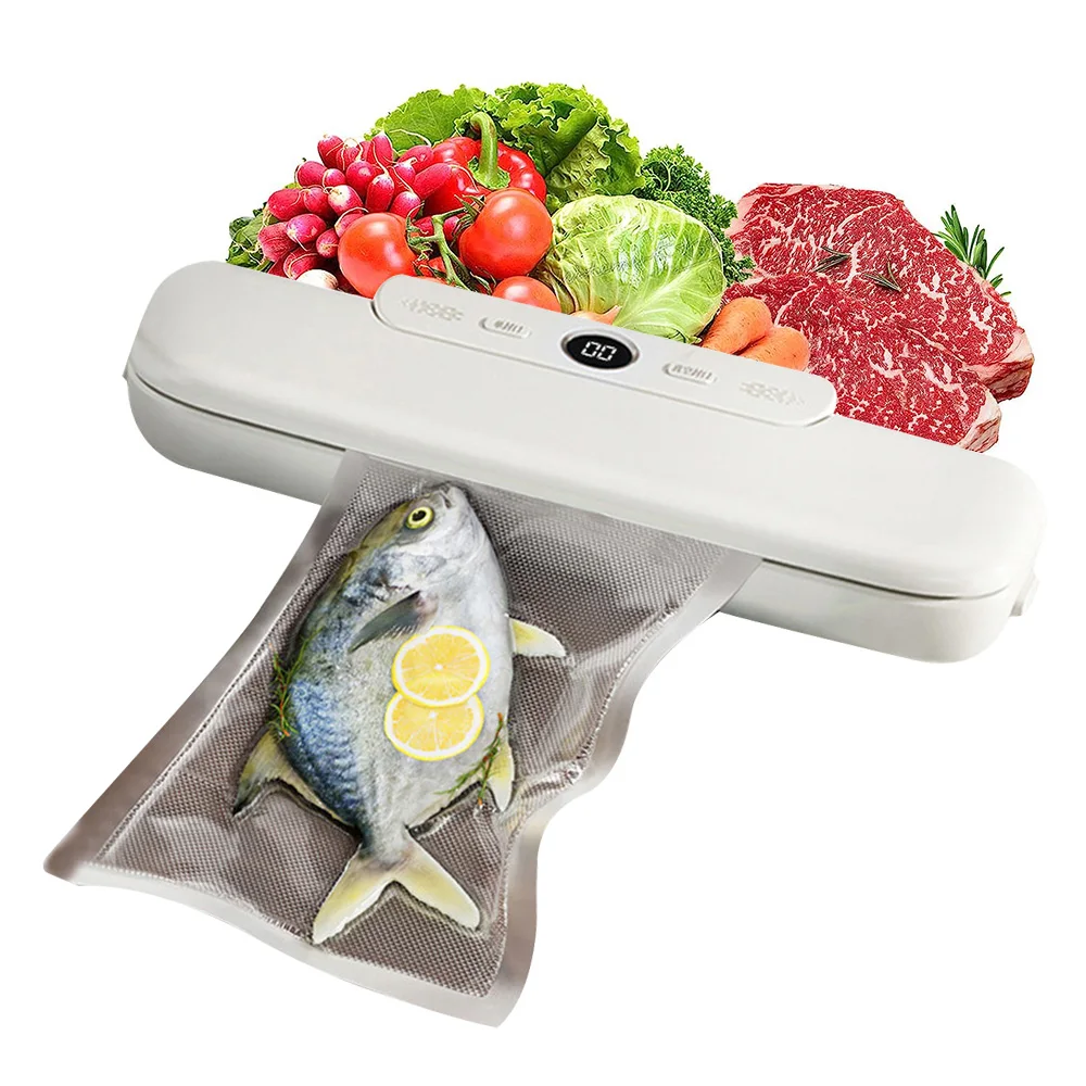 Food Vacuum Sealer Automatic Vacuum Packaging Machine For Food Household Vacuum Sealing With Package Bags With 10 Vacuum Bags