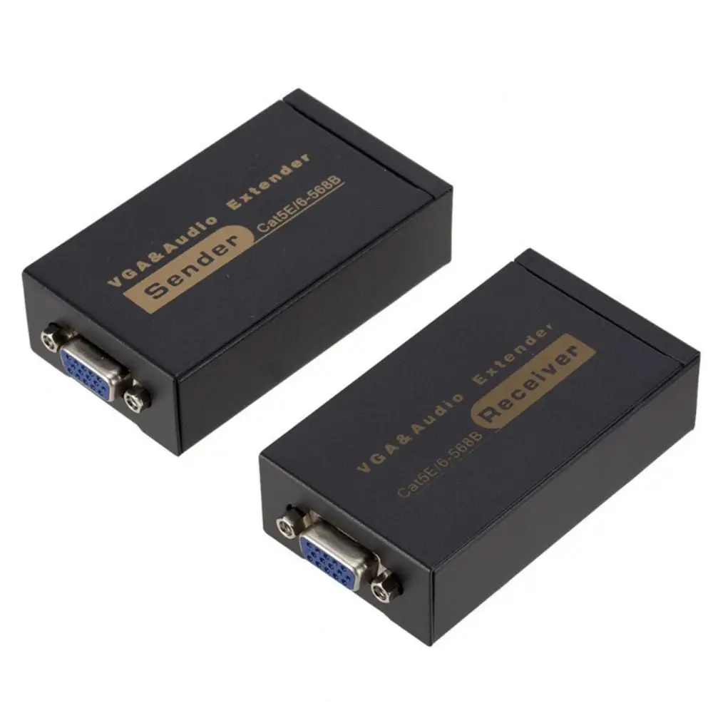 VGA To RJ45 VGA 100M Video Audio Extender Signal Amplifier Cat5/6 To RJ45 Extender 100M Ethernet Transmission