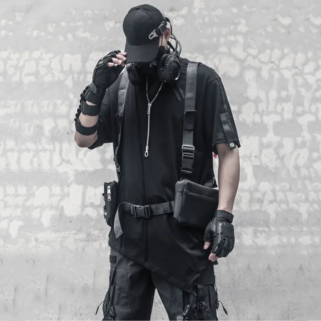 Men's Irregular Tactical Cargo T Shirt 5