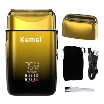 Kemei TX10 New Electric Foil Shaver LED Display Screen Rechargeable Hair Beard Razor Men Bald Head Shaving Machine Alternative 1