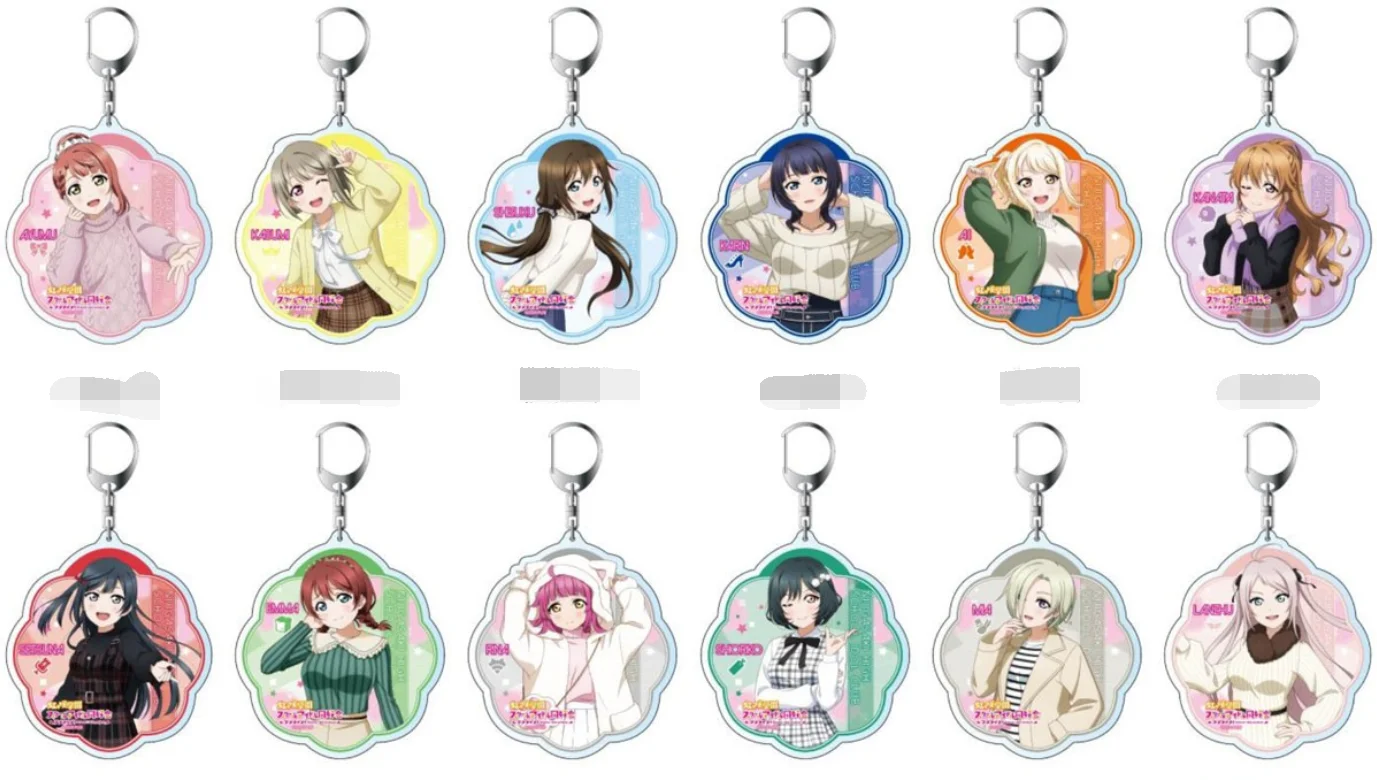 

Anime LoveLive! Shibuya Kanon Tang Keke Keychain Cosplay Acrylic Figure Keyring Kids Toy 2522
