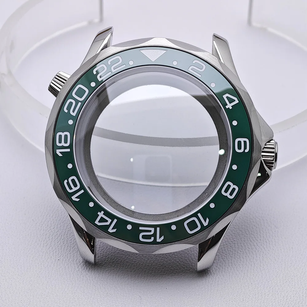 High-Quality Silver Diving Watch Case for Men with Automatic Movement