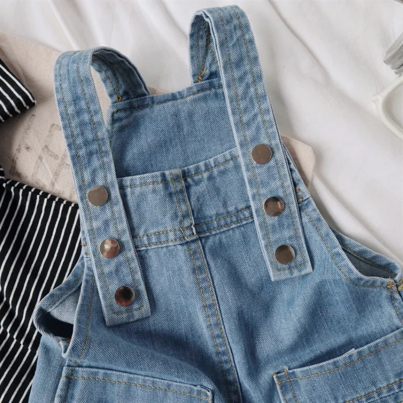 Children Overalls Pants Boy's Girl's Jeans Suspenders Shorts Summer Autumn
