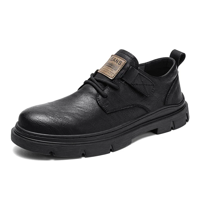 

Four-season Models of Mens Leather Shoes Matching Klettband Small Martin Casual Small Sapatos De Couro Men Business Calçados