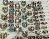 Wholesale 20/50Pcs All Owl Assorted Styles Eye Rings Resale Hot Jewelry Alloy Metal 6