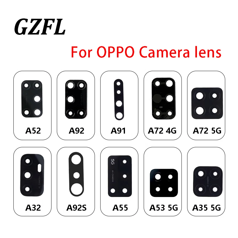 

Rear Back Camera Glass Lens For OPPO A52 A92S A91 A72 A32 A55 A35 A53 WithAdhesive Glue Replacement Part