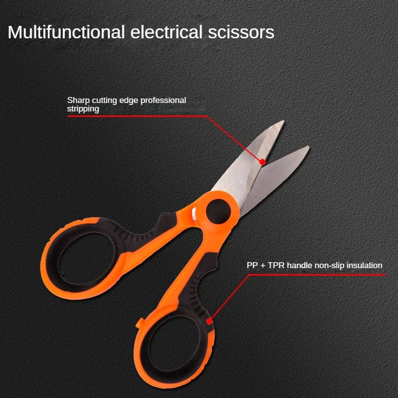 New 420 Stainless Steel Fishing Scissors Accessories Electrician's Scissors Cutting Cables Stripping Wires Cutting Insulators 5