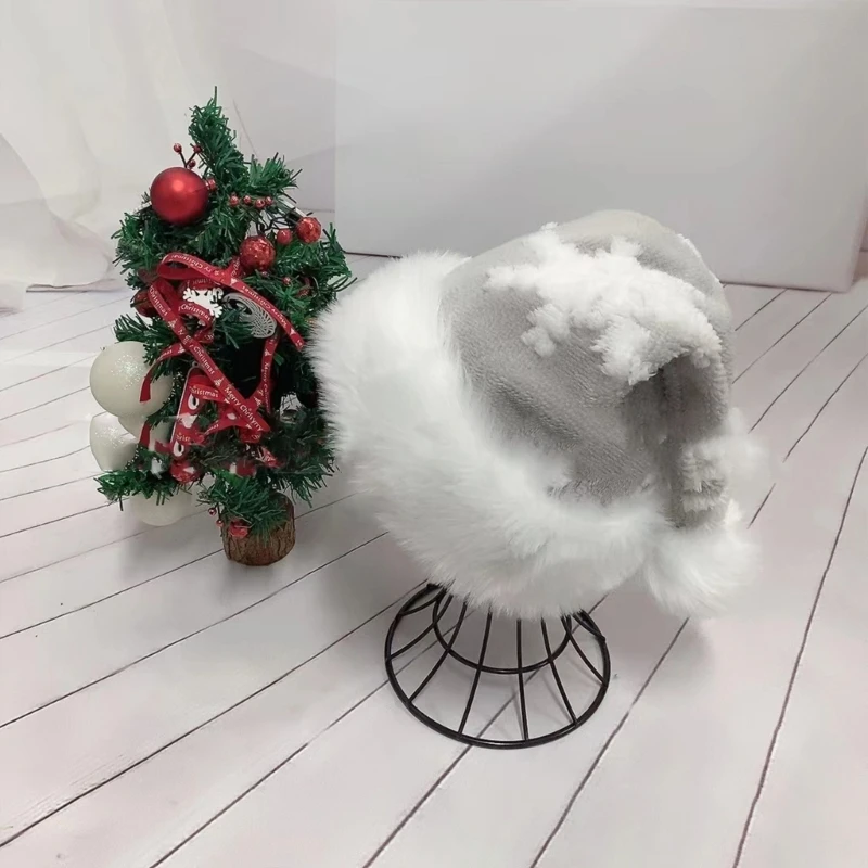 MerryChristmas Santa Short Plush Santa Hat Happy New Year Party Props Hats