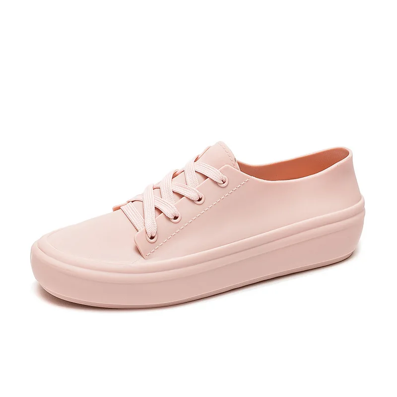 Women New Fashion Waterproof Small White Shoes Low Top Shallow Rain Shoes Outdoor Non-Slip Work Water Shoes