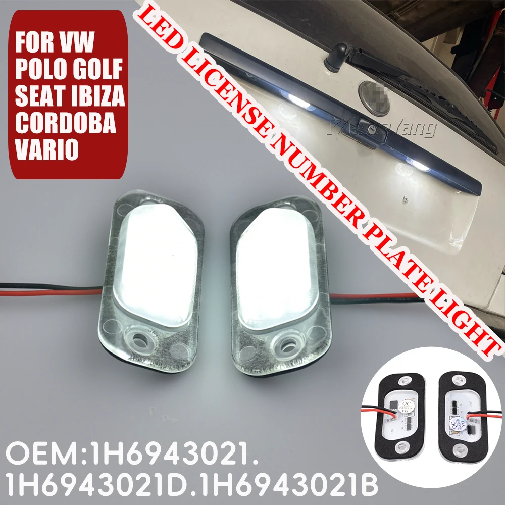 Error Free White Led Number Luci Targa Lampade Per Vw Golf Mk3 Cabriolet Polo 3 Classic Seat Ibiza Cordoba Vario 6K