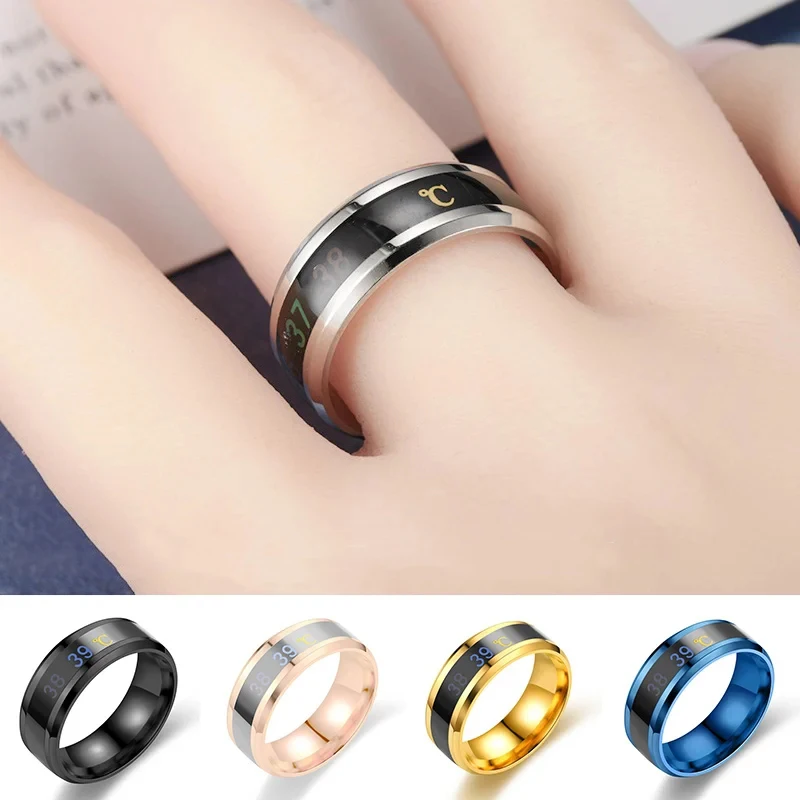 Stainless Steel Temperature Sensitive Ring for Men and Women