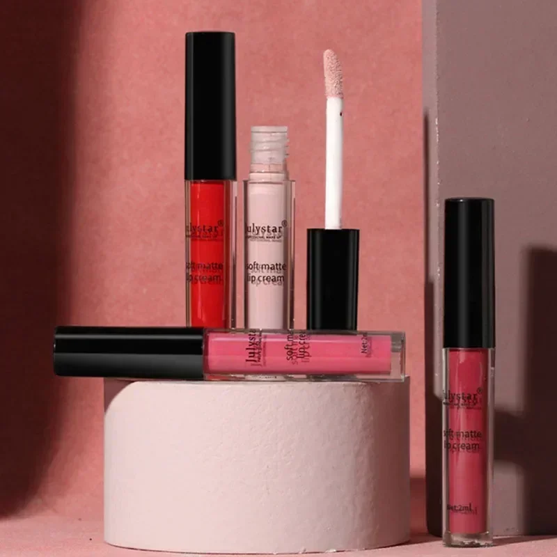 1pc Waterproof Liquid Lipsticks Lip Makeup Matte Velvet Lipstick Lip Gloss Red Sexy Cosmetic 6 Colors Long Lasting Lip Glaze 5