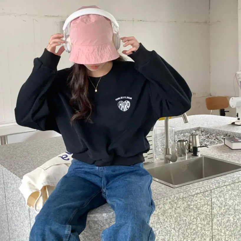 autumn sweatshirt 2022 winter harajuku korean clothes women fashion sweet vintage heart-shaped print letters love women - AliExpress