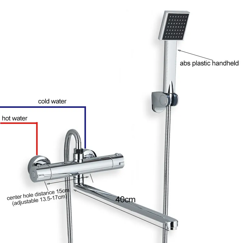 Thermostatic Shower Faucet Chrome Cold Hot Water Mixer Tap Wall Mounted Thermostat Tapware ABS Plastic Handheld Bathtub faucet bathtub faucet shower faucet water mixer
