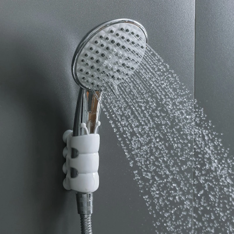 Silicone Shower Head Holder Powerful Suction Reusable Removable Wall Mount Suction Cup Shower Bracket Bathroom Accessories