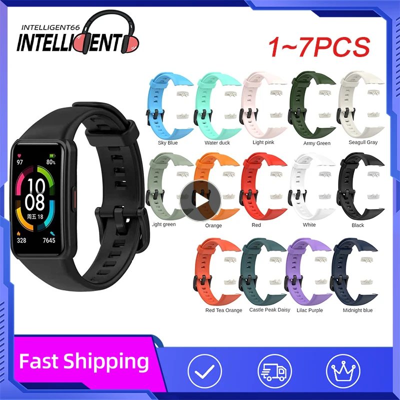 

Сменный ремешок для Huawei Band 6, силиконовый браслет для наручных часов Honor Band 6, Часовые аксессуары, 1-7 шт.