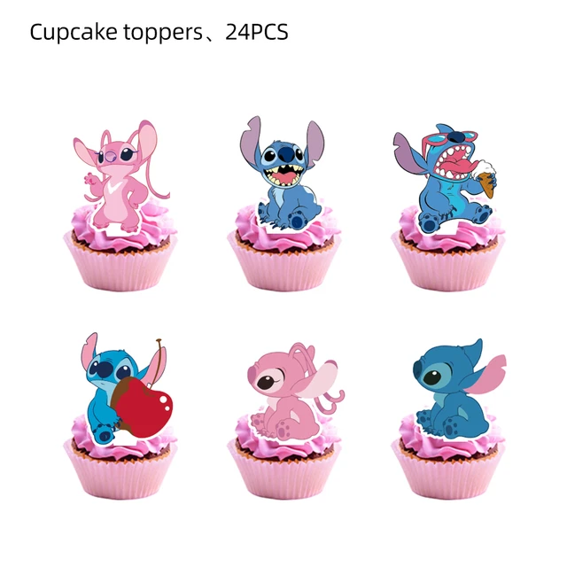 Disney Lilo & Stitch Glitter Cake Cupcake Toppers Cake Decor Baby