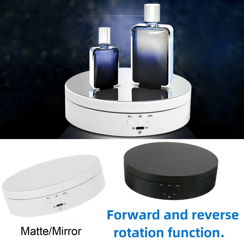 3 Speeds Electric Rotating Display Stand Mirror 360 Degree Turntable Jewelry Holder Battery for Photography Video Shooting Props |
