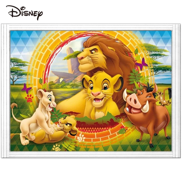 Disney Lion King Stickerei Tier Handarbeiten Simba Kreuz stich Cartoon  Kunst weiße Leinwand Neuankömmlinge Kits Home Decoration - AliExpress