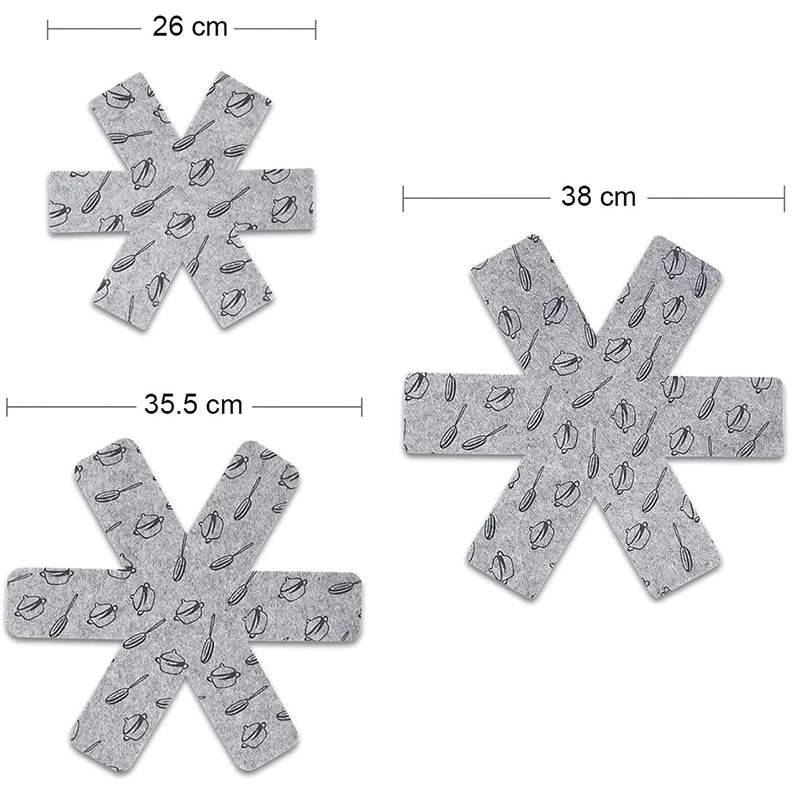 Non-Stick Cookware Surface Protector Pads - Prevents Scratching and Heat Insulation