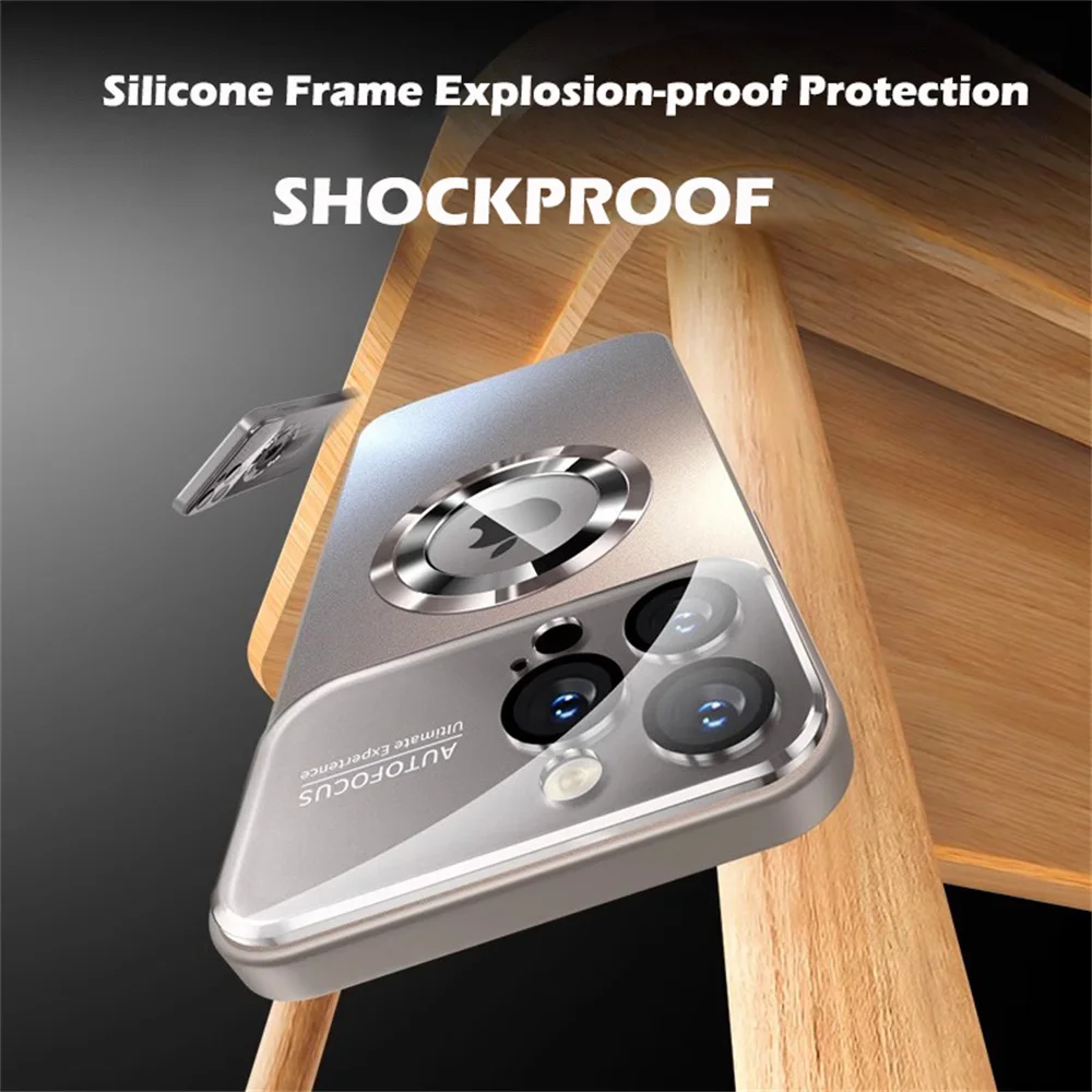 Luxury Frosted Magnetic Phone Case with Full Lens Protection and Matte Back Cover