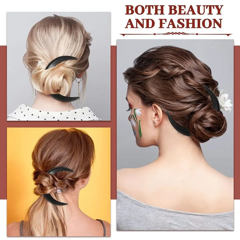 Mondform Haarnadel Haar gabel Frauen Retro-Stil Haarkamm Kunststoff Haars tyling Werkzeuge Haarschmuck – Detail 5